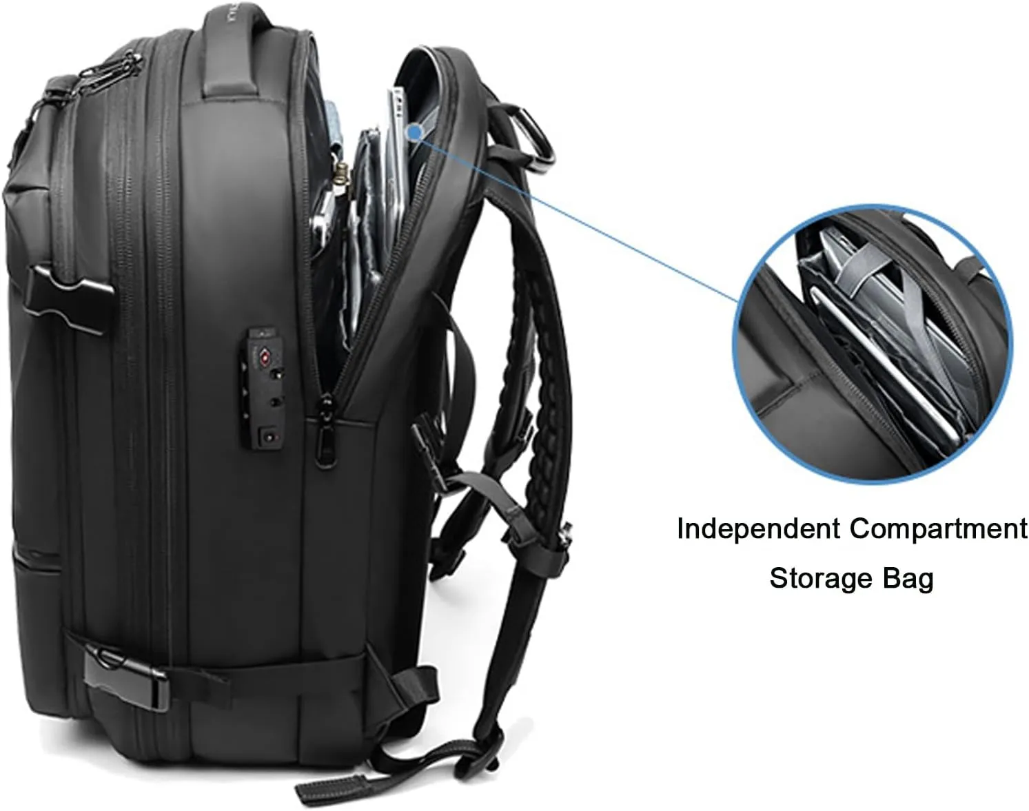 Velouette Mochila De Viaje mit Pumpe, 60L Veloussette Prestige Space Bag, 2025 Expandable Reise Business Backpack (Bag, Green)