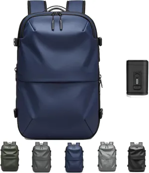 Velouette Mochila De Viaje, Veloussette Prestige Space Bag Vacuum Backpack Travel Anti Theft Lock Expandable Large Capacity (Blue, Large)