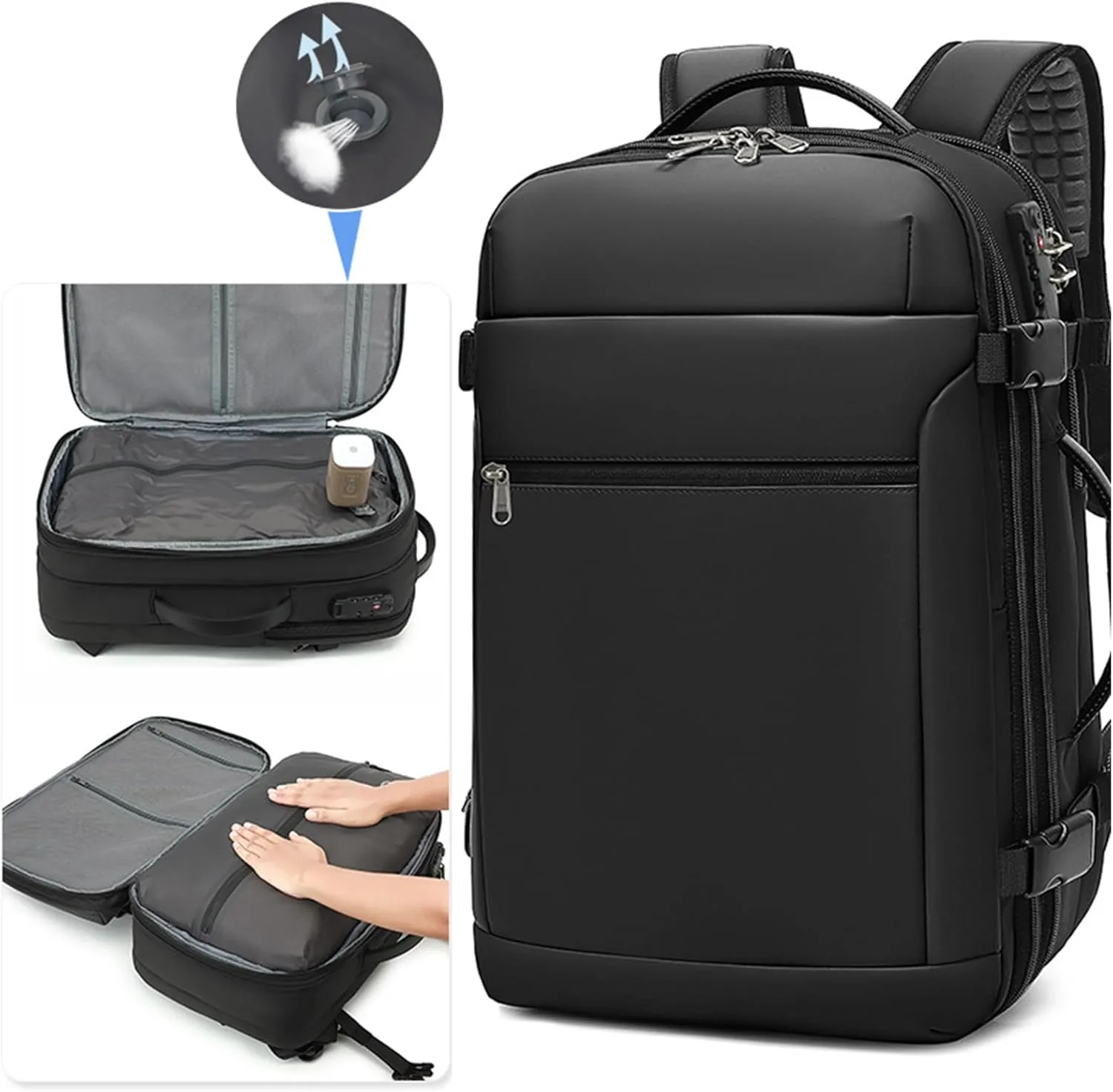 Veloussette Prestige Space Bag, Veloutte Travel Backpack, Travel Backpack with Vacuum System, with Inflation Pump (#02)