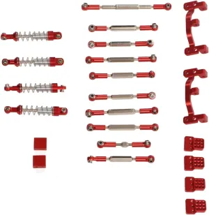 VGEBY RC Car Upgrade Spare Kit, Aluminum Alloy Shocks Absorber Pull Rod Kit for C24 C14K C24K (Red)
