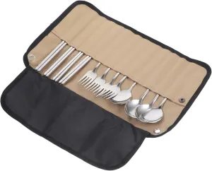 VICASKY Camping Mess Kit Portable Cutlery Set Storage Pouch for Outdoor Adventures Household Use
