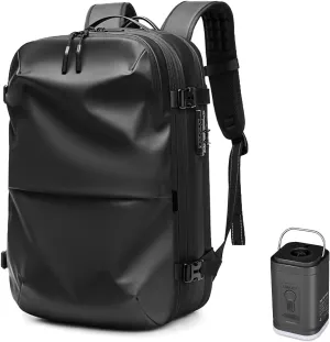 Voyage Vac Backpack, Voyagevac Premium Backpack, Vacuum Compression Travel Backpacks with Pump, 60l Expandable (Black)
