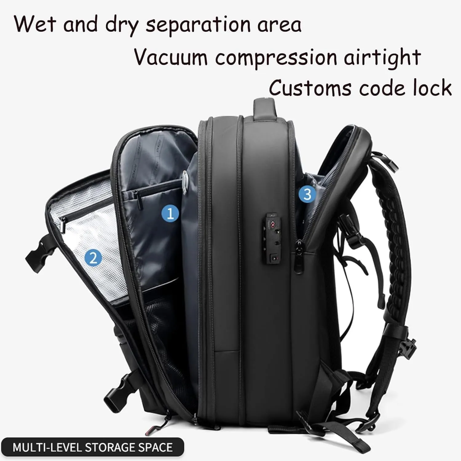 Voyagevac Backpack, 2025 Upgraded 60l Expandable Backpack with Vacuum Compression (Green 1.0)