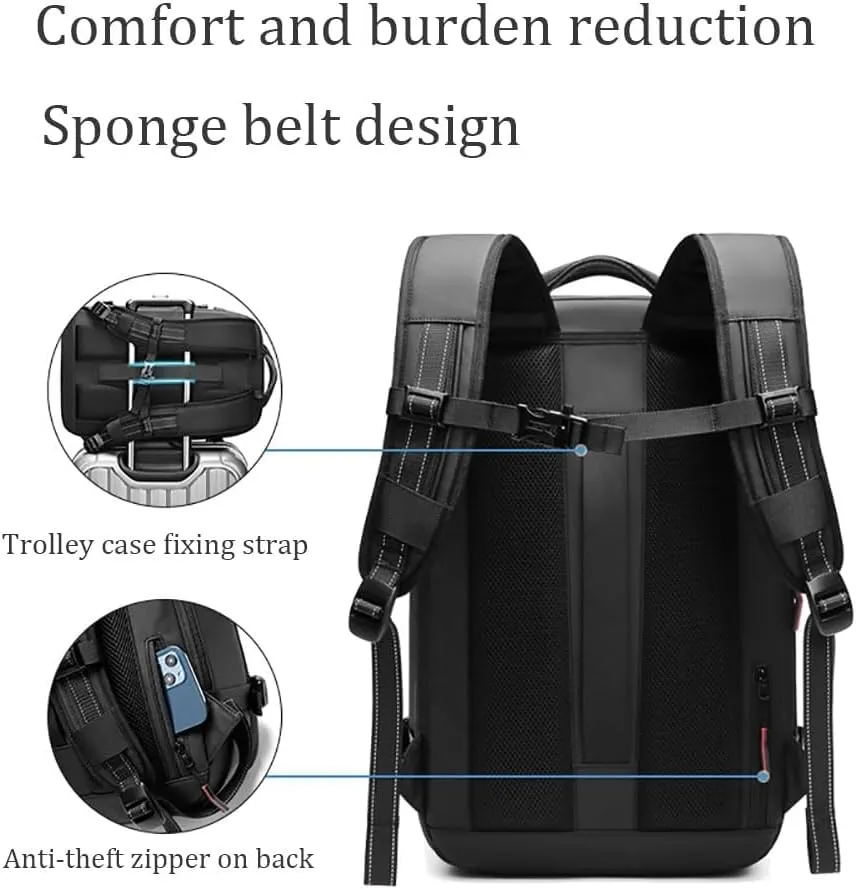 Voyagevac Backpack, Vacpack Backpack with Vacuum, 60L Expandable, Vacuum Compression Waterproof Travel Adventure Commuting (Black with Vacuum Tool)