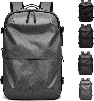 Voyagevac Backpack,Upgraded Expandable Waterproof Vacuum Bag, Anti-Theft Vacuum Backpack That Can Be Vacuumed with One Button (Light gray regular model)