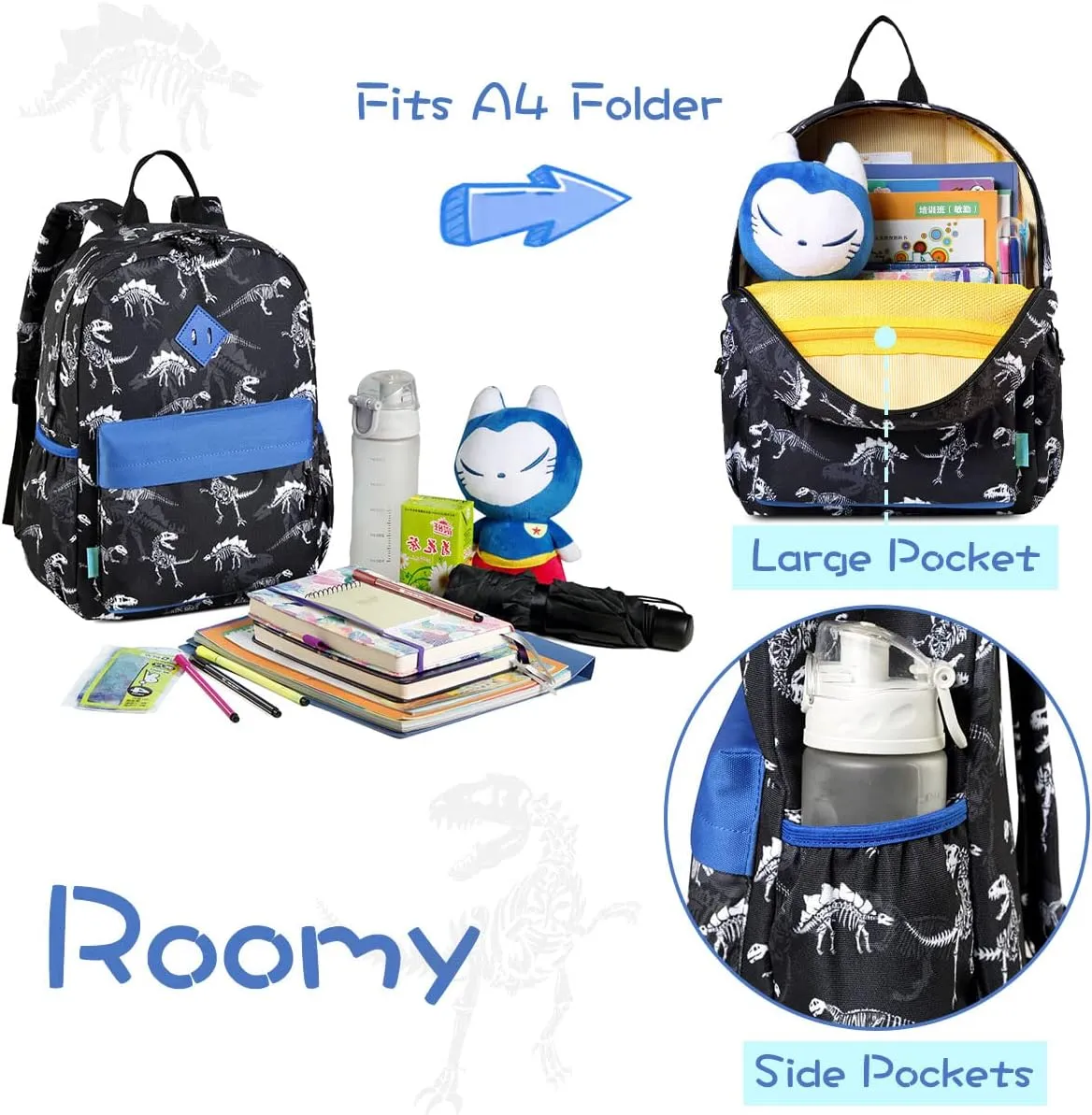VX VONXURY Toddler Backpack for Boys Age 2-6，Small Kids Preschool Book Bag for Kindergarten Girls Fit A4 Folder