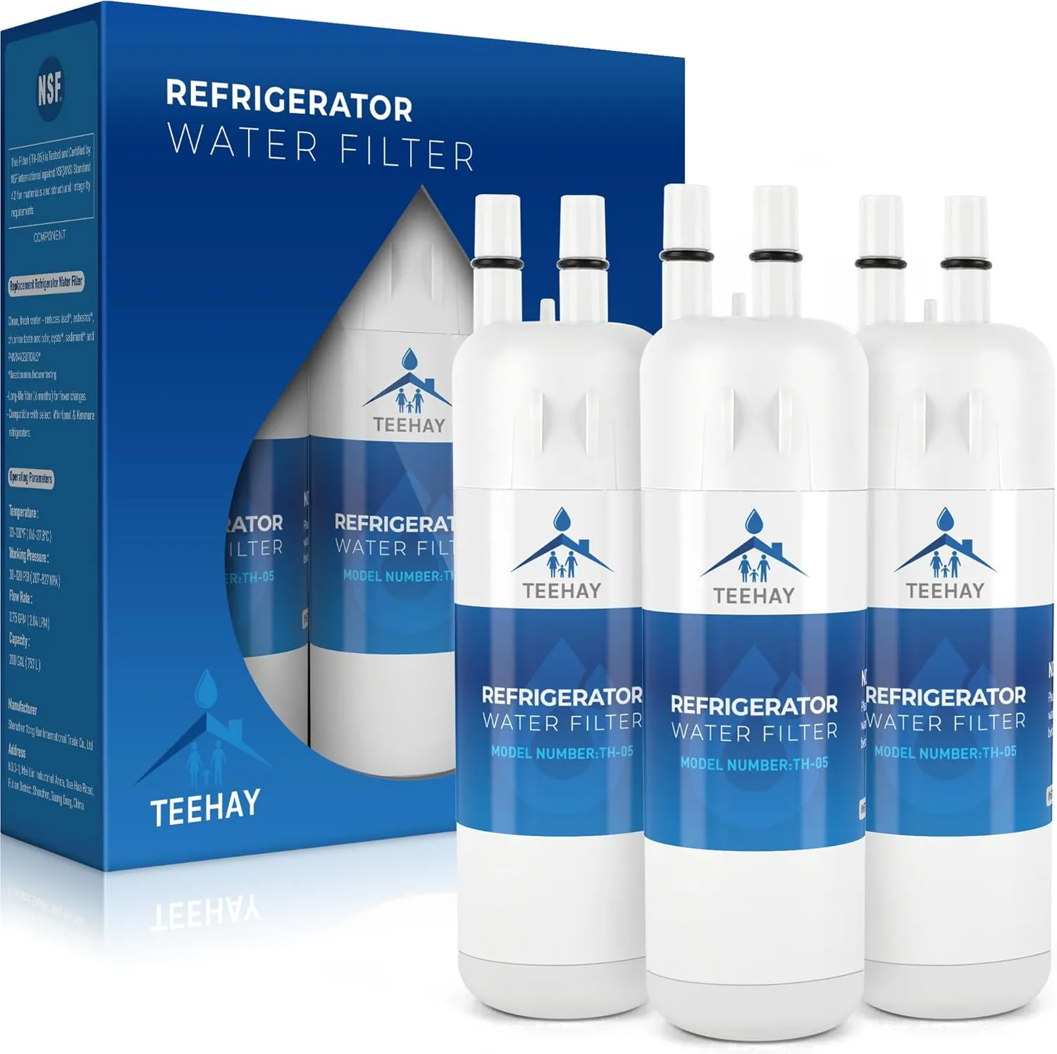 W10295370A Water Filter Replacement, Compatible With EDR1RXD1, Filter 1, WHR1RXD1, W10295370, KAD1RXD1, P8RFWB2L, P8WB2L, P4RFWB, P5WB2L (White, 3 Pack)