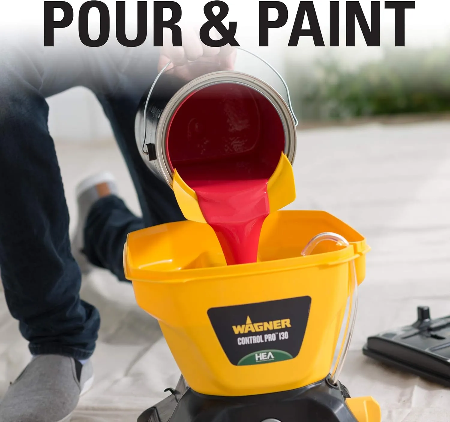Wagner Spraytech 2422951 Control Pro 130 Paint Sprayer Kit, High Efficiency Airless Sprayer with Low Overspray & 12" Extension, 515 & 413 Tip for Large Projects, Yellow