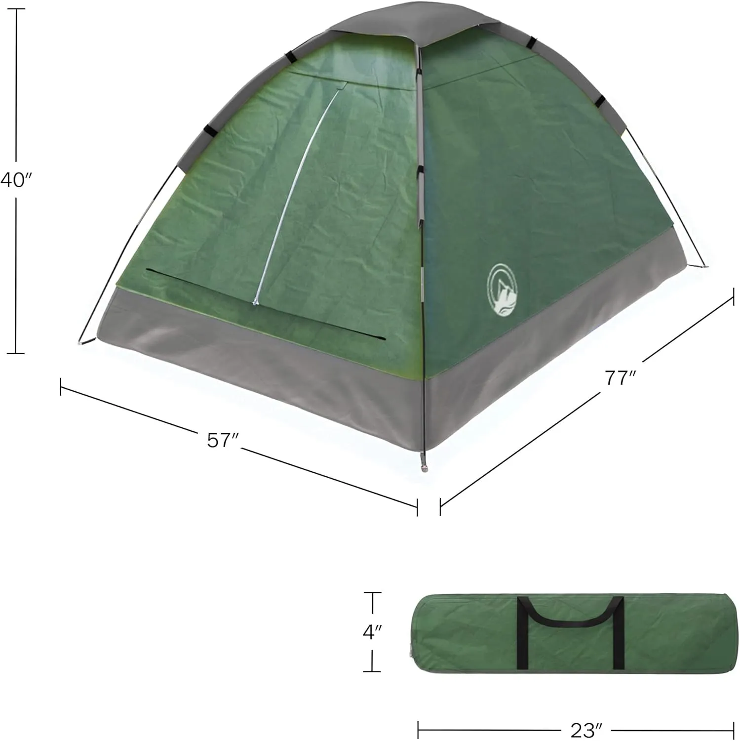 Wakeman Tents 2-Person Tent with Removable Rain Fly and Carry Bag - Comes with Camping Lantern with Fan - Weather-Resistant Camping Accessories by Wakeman