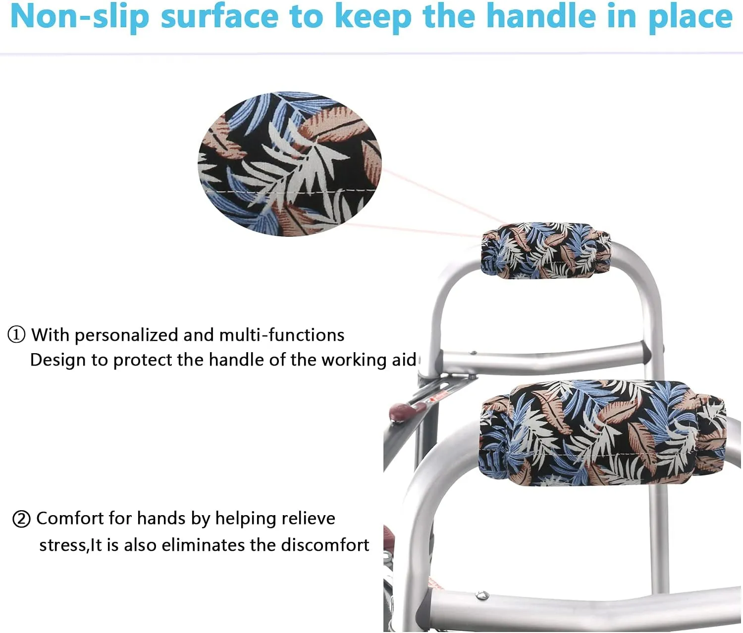 Walker Grip for Adult Soft Cushion Padding for Folding Rolling Universal pad Walker Padded Hand Grip Covers Walker Grips Soft Cushion Hand for Walking Universal Walker Hand Grip Covers 04