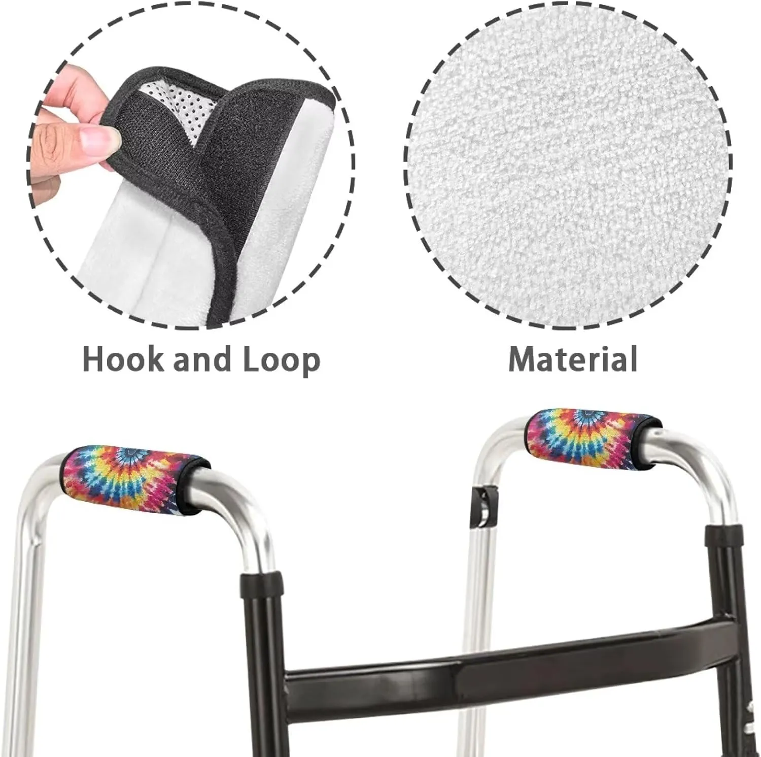Walker Grips Soft Padded Hand Covers, Non-Slip Comfortable Cushion Padding for Folding Walker Handle