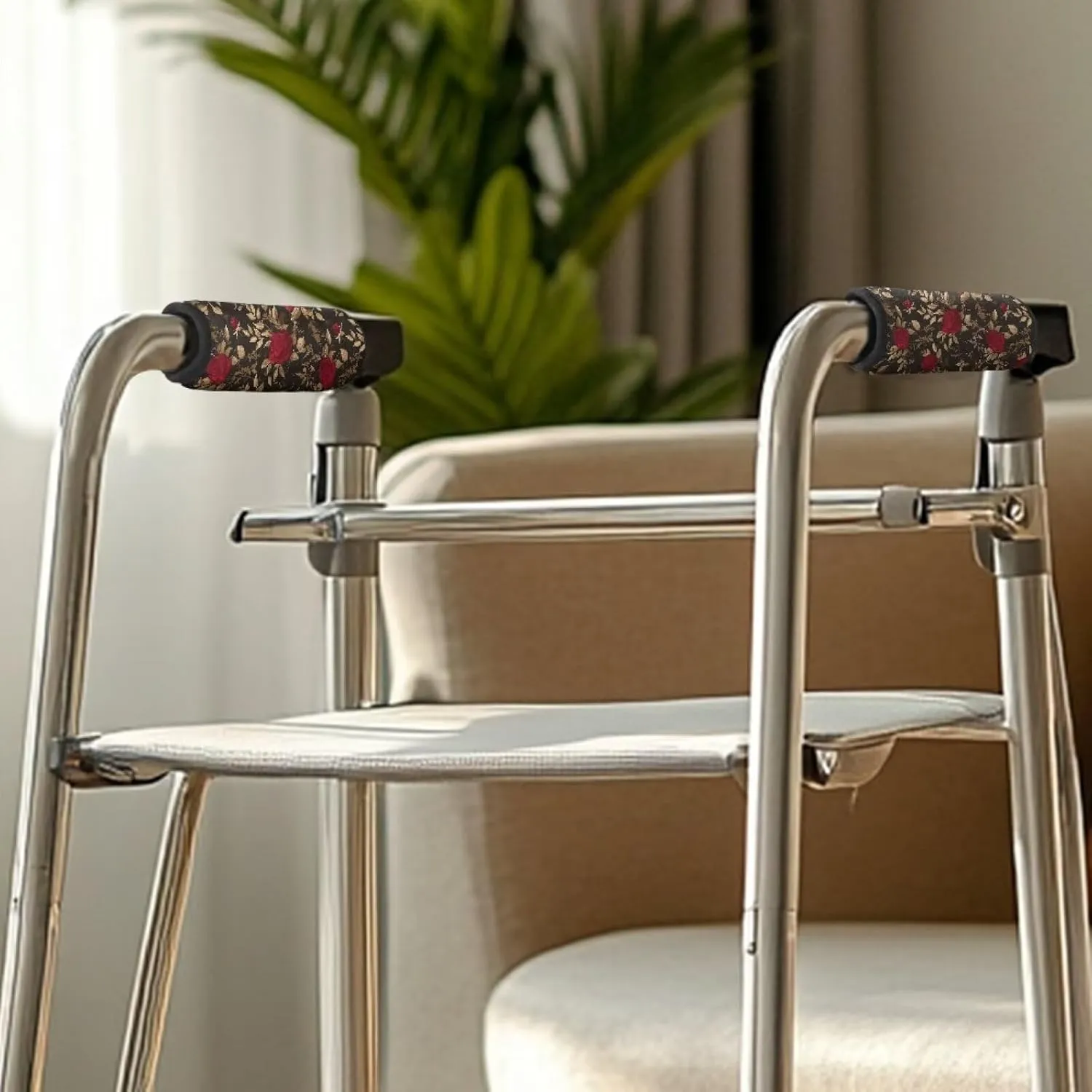 Walker Grips Soft Padded Hand Covers, Non-Slip Comfortable Cushion Padding for Folding Walker Handle