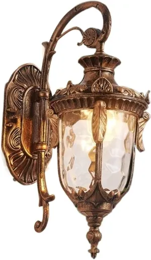 Wall Light Sconce Mounted Edison E27 Industrial Vintage Lantern, Antique Aluminum Glass Light, Outdoor Waterproof Lamp, Gate Pillar Courtyard Lighting Fixture