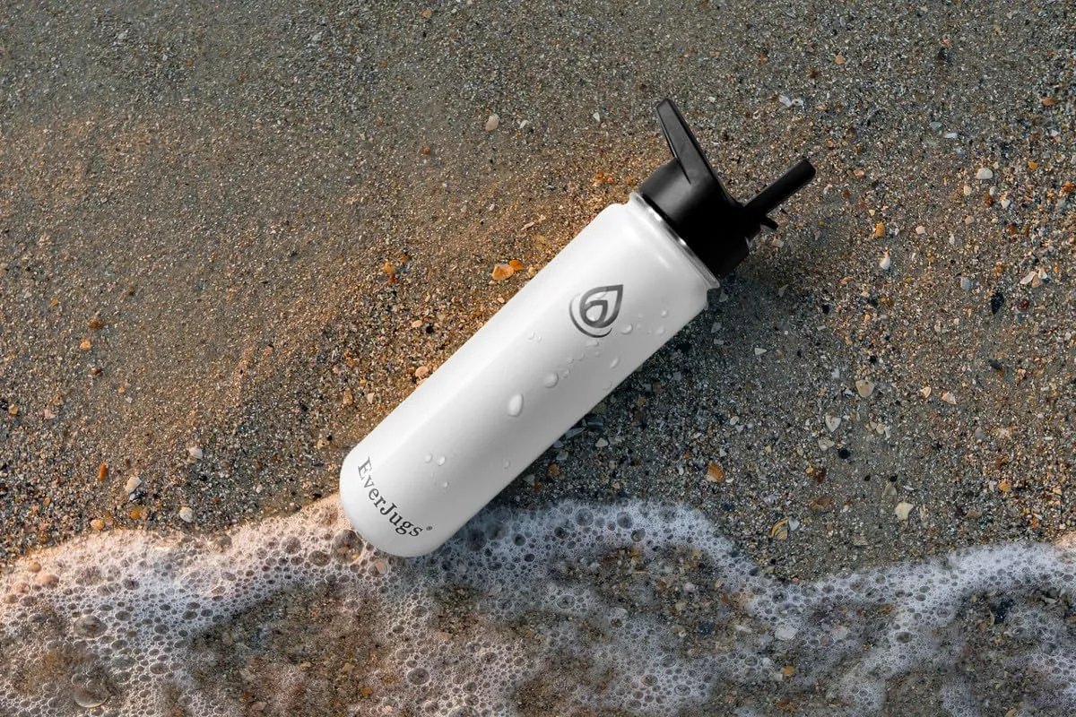 Water Bottle - 22 Oz, Wide Mouth, Premium Stainless Steel Bottle with Straw Lid, Double Walled Vacuum Insulated, Thermo Mug, Metal Flask, Leak Proof, Eco-Friendly