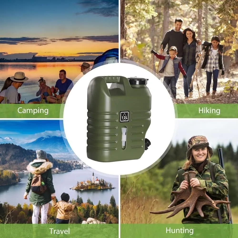 Water Containers Jug, Camping Water Container, Truly No Leakage Water Storage, Big Green Water Tank, BPA Free Portable Emergency Water Storage for Camping, Hiking (Gray : Green, Size : Large)