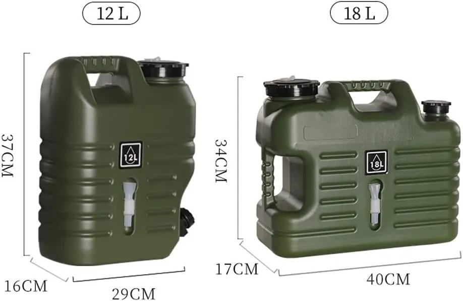 Water Containers Jug, Camping Water Container, Truly No Leakage Water Storage, Big Green Water Tank, BPA Free Portable Emergency Water Storage for Camping, Hiking (Gray : Green, Size : Large)