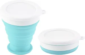 Water Cup Collapsible Telescopic Silicone Water Bottle Outdoor Travel Teacups Ware Jug Drink Water (Size : 200ml, Color : Blue)