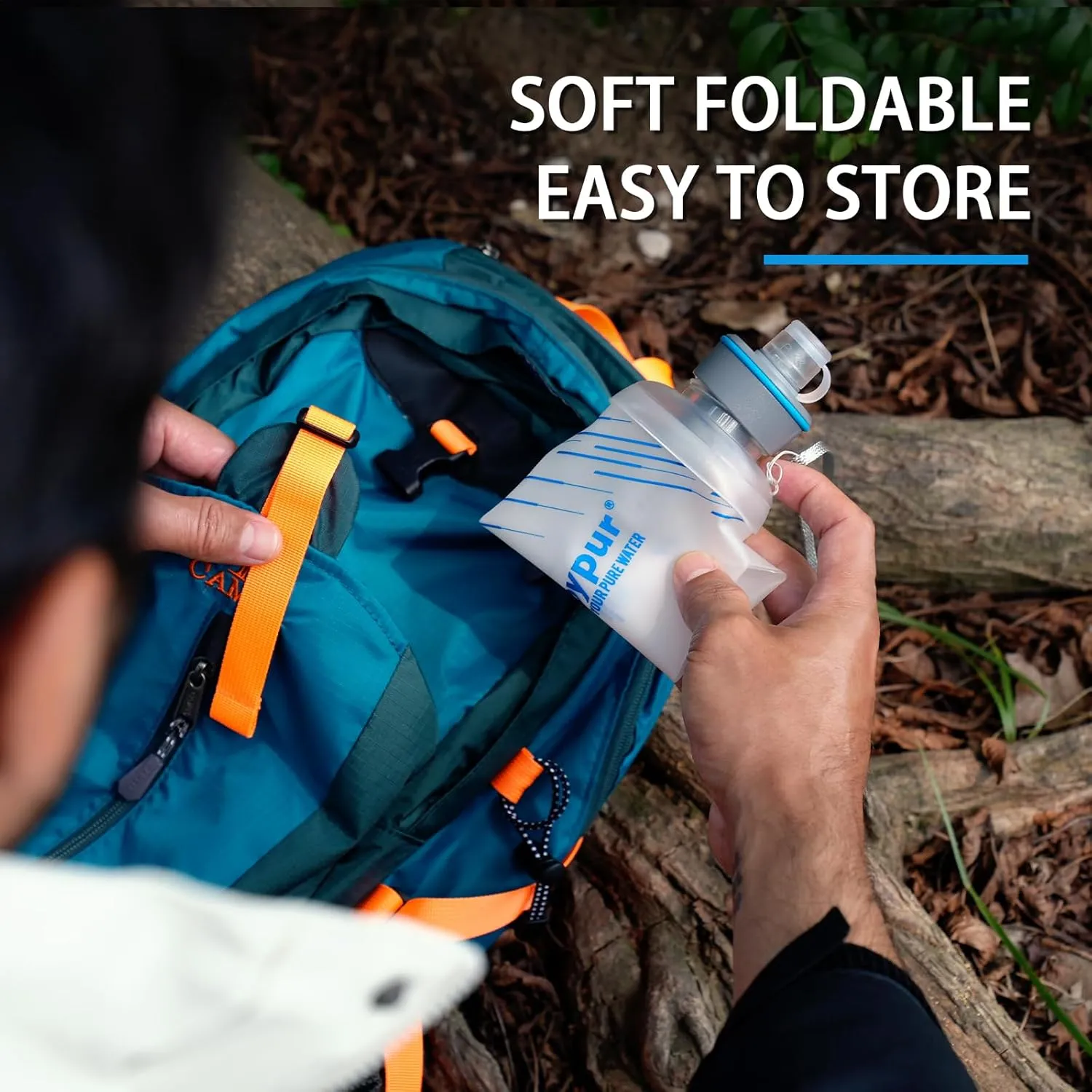 Water Filter Bottle Survival - 650/1000/2000ml Collapsible Water Bottle with NSF/FDA Certification with Filter Squeeze Water Filter Bottle Portable Water Filter Hiking Backpacking Camping