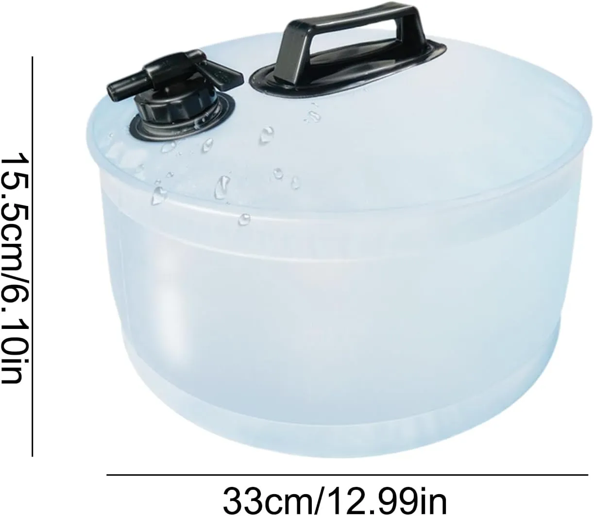 Water Jug, Camping Water Container, Portable Foldable Water Canteen with Spigot & Reinforced Handles, Water Storage Containers for Outdoor Sport, Camping Riding Mountaineer Backoacking (transparent)