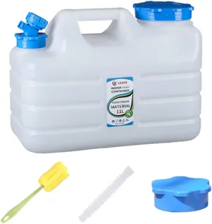 Water Jug Camping Water Container with Faucet 2.42 Gallon/11Liter No Leakage Car Water Bucket Portable Large Capacity Water Jug for Outdoor Hiking, Picnic