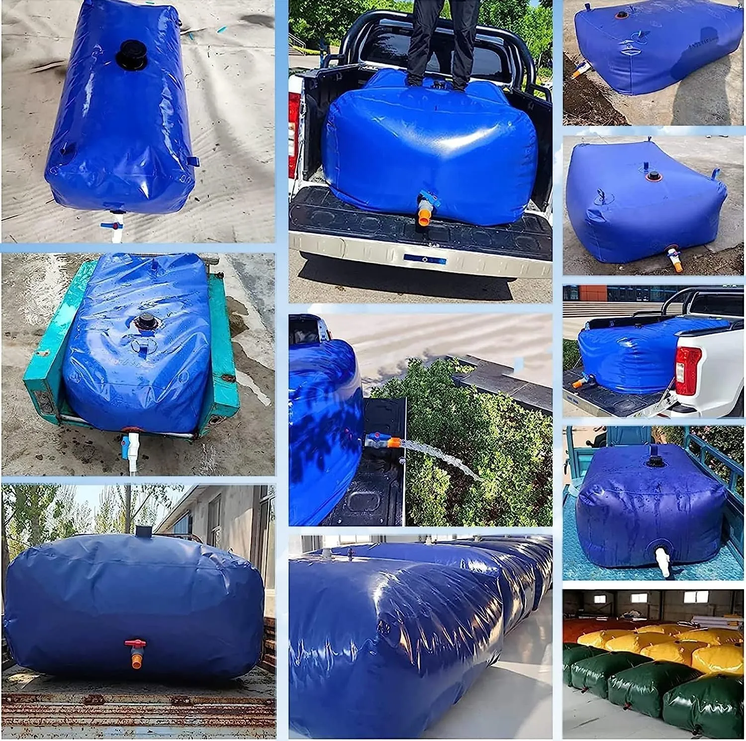 Water Storage Bladder Outdoor Water Bladder Storage Containers With Drain Valve, Large Capacity Collapsible Soft Water Tank For Rv Travel Trailer, Water Container Collector Barrel ( Size : 1.5x1.2x0.6