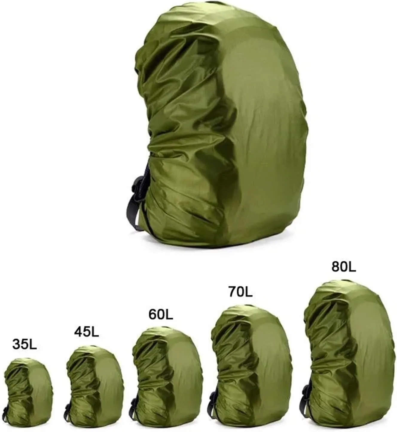 Waterproof Backpack Rain Cover 35L/45L/60L/70L/80L Outdoor Camping Hiking Mountaineering Backpack Bag Waterproof Rain Cap Cover for Hiking，Camping(60L Orange)