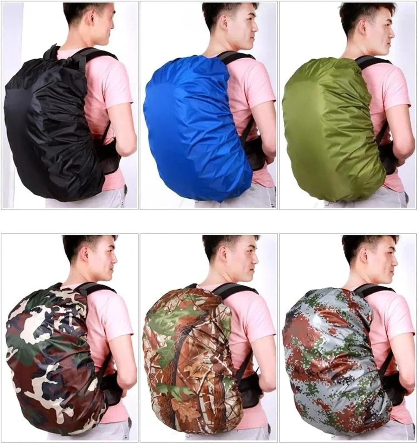 Waterproof Backpack Rain Cover 35L/45L/60L/70L/80L Outdoor Camping Hiking Mountaineering Backpack Bag Waterproof Rain Cap Cover for Hiking，Camping(60L Orange)