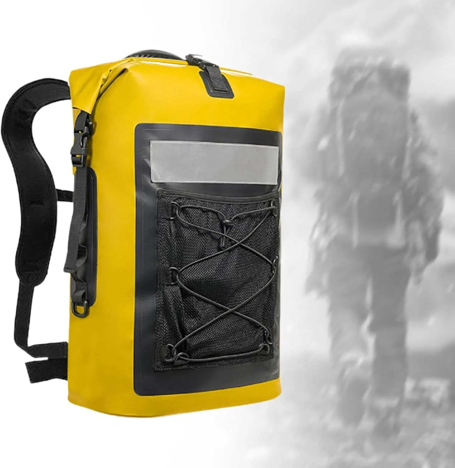 Waterproof Dry Bag Backpack Backpack 35L Practical Lightweight Storage Pack for River Trekking Camping Canoeing, Yellow