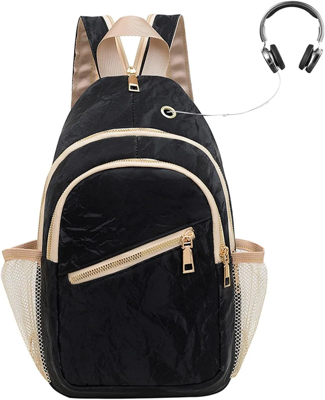 Waterproof Sling Backpack Crossbody Shoulder Bag for Women Men, Crossbody Bag Casual Daypack Travel Hiking Adjustable Chest Bag