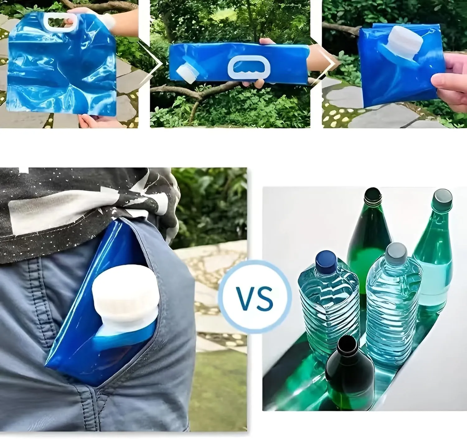 WaterStorageCube BPA Free Collapsible Water Container with Spigot, Camping Water Storage Carrier Jug