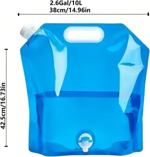WaterStorageCube BPA Free Collapsible Water Container with Spigot, Camping Water Storage Carrier Jug