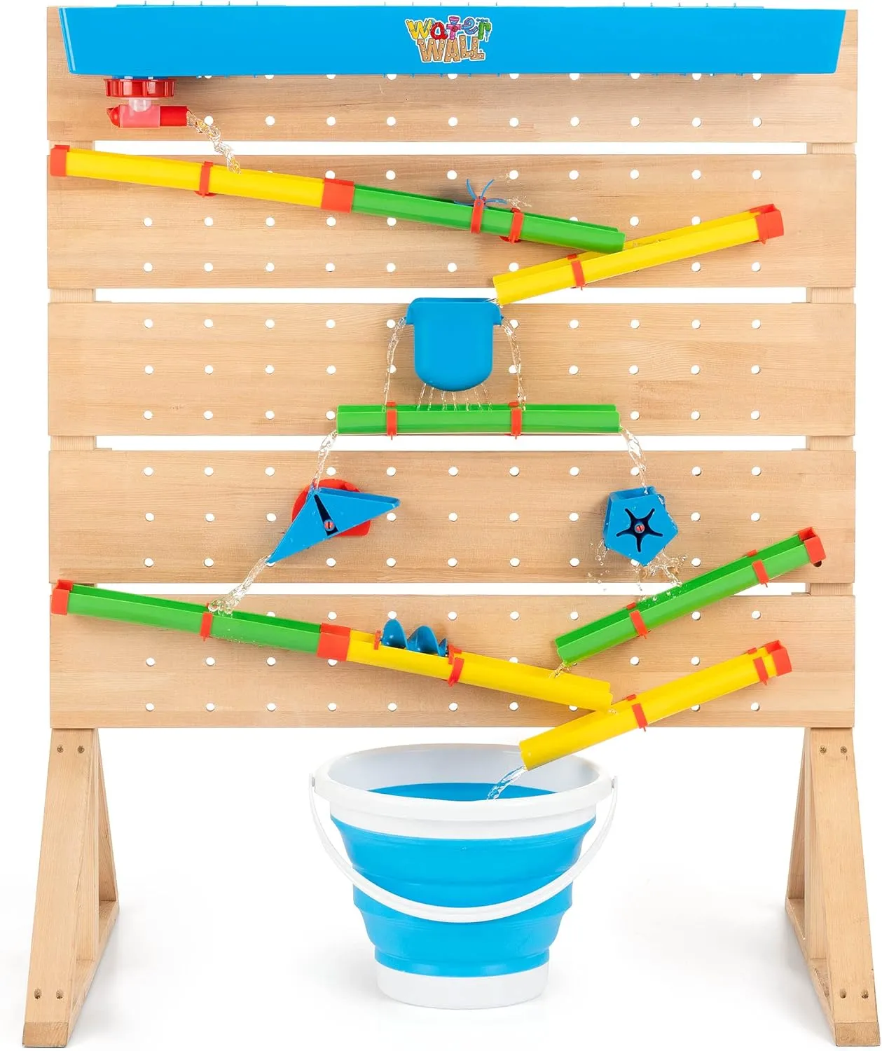 Waterwall Sensory Water Table | Wooden Waterfall Play Table with 27 Accessories | Educational Toy for Kids Ages 3 