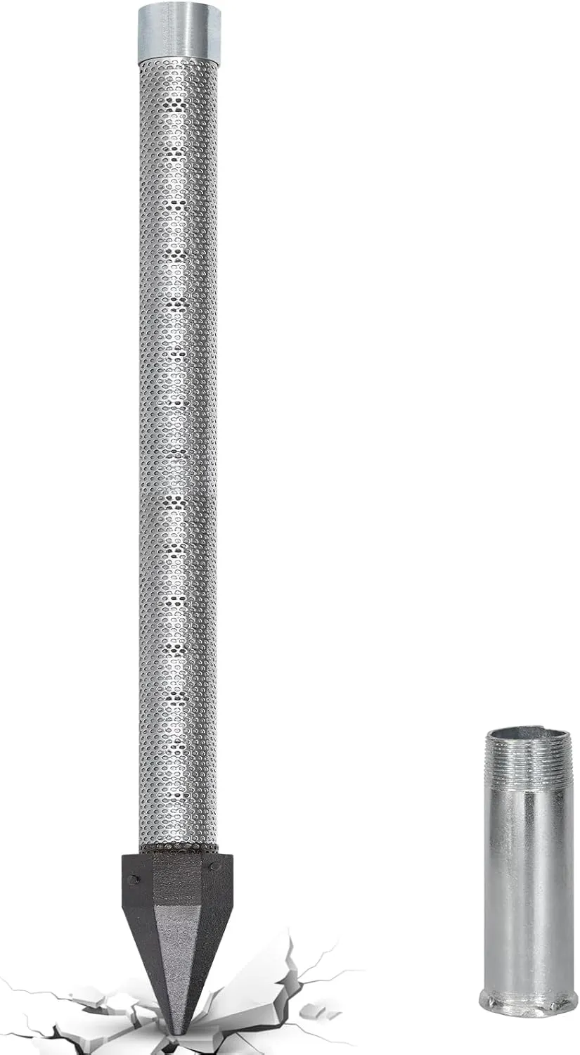 Well Drive Point,1-1/4 Stainless Steel Drive Point Well Kit, Heavy Duty Shallow Well Drilling Kit for Drive Sand Point Well&Soft Soil Well,36-Inch Length Pipe with 60 Gauze Mesh Screen to Clean Water