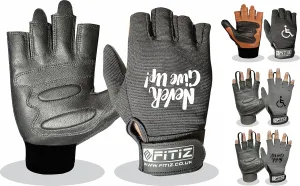 Wheelchair Gloves Real Leather Palm Gloves Mobility Padded Gloves Breathable, Fingerless Bike Gloves with Anti-Slip Grip Lightweight Cycling Gloves