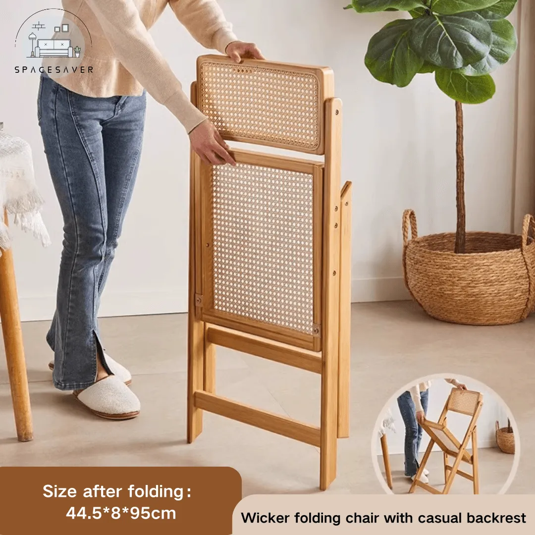 Wicker folding chair, a casual reclining chair