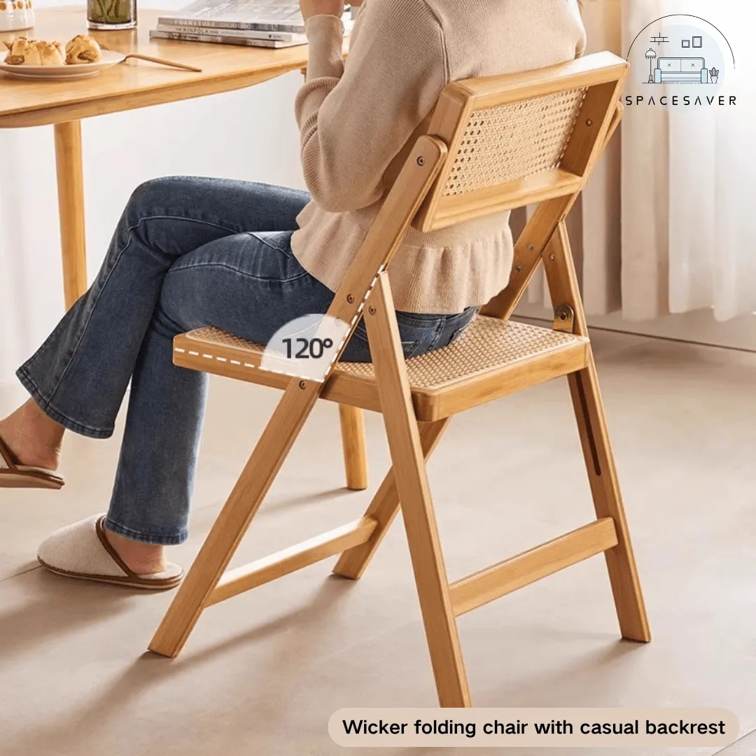 Wicker folding chair, a casual reclining chair