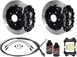 Wilwood Forged Narrow Superlite 4R 13 Rear Big Brake Kit, Black Calipers, Slotted Rotors, Parking Brake Cable, Stainless Brake Lines & Brake Fluid Compatible with 2005-2014 Mustang