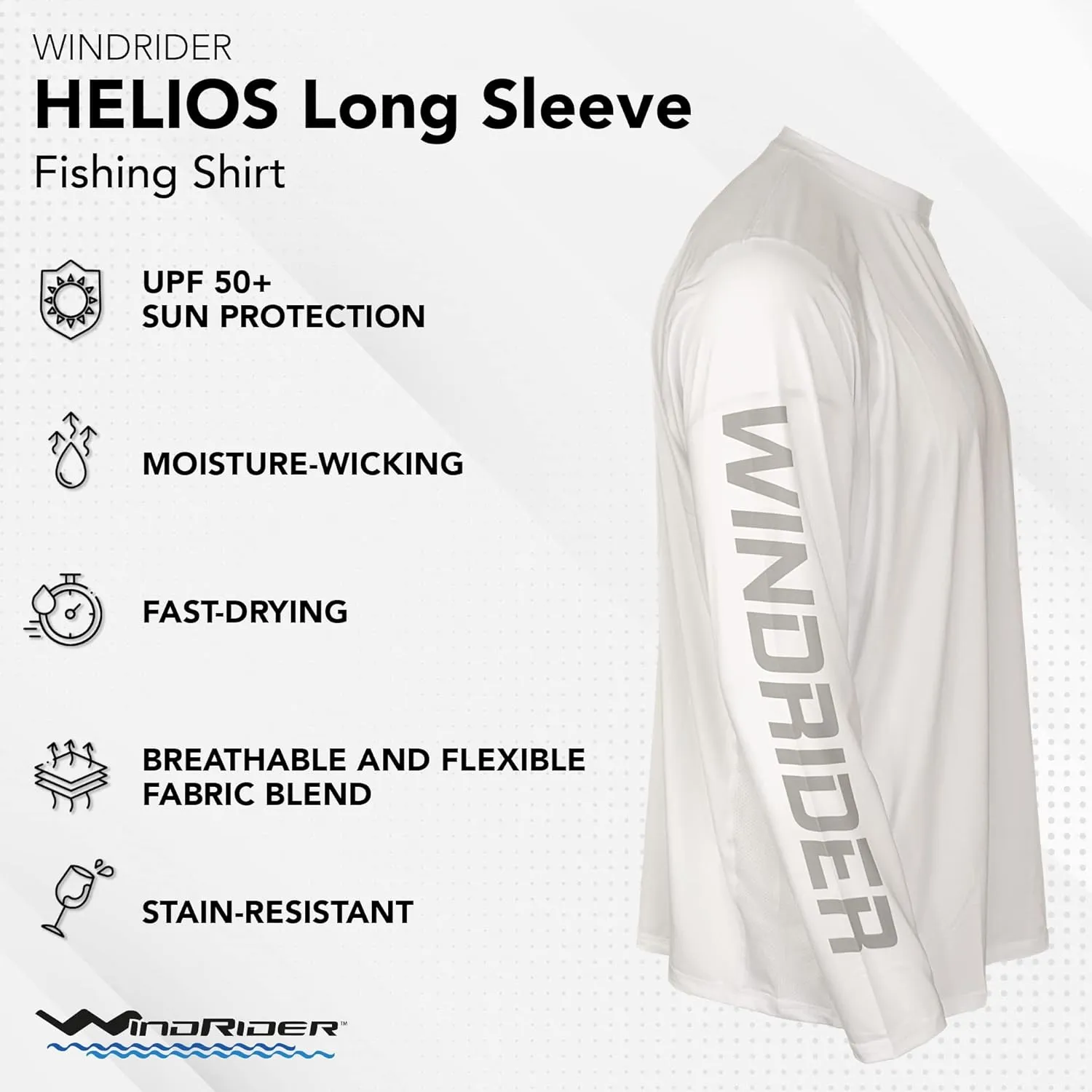 WindRider Fishing Shirts for Men – UPF 50  Long Sleeve UV Protection Lightweight, Breathable Rash Guard for Outdoor Use