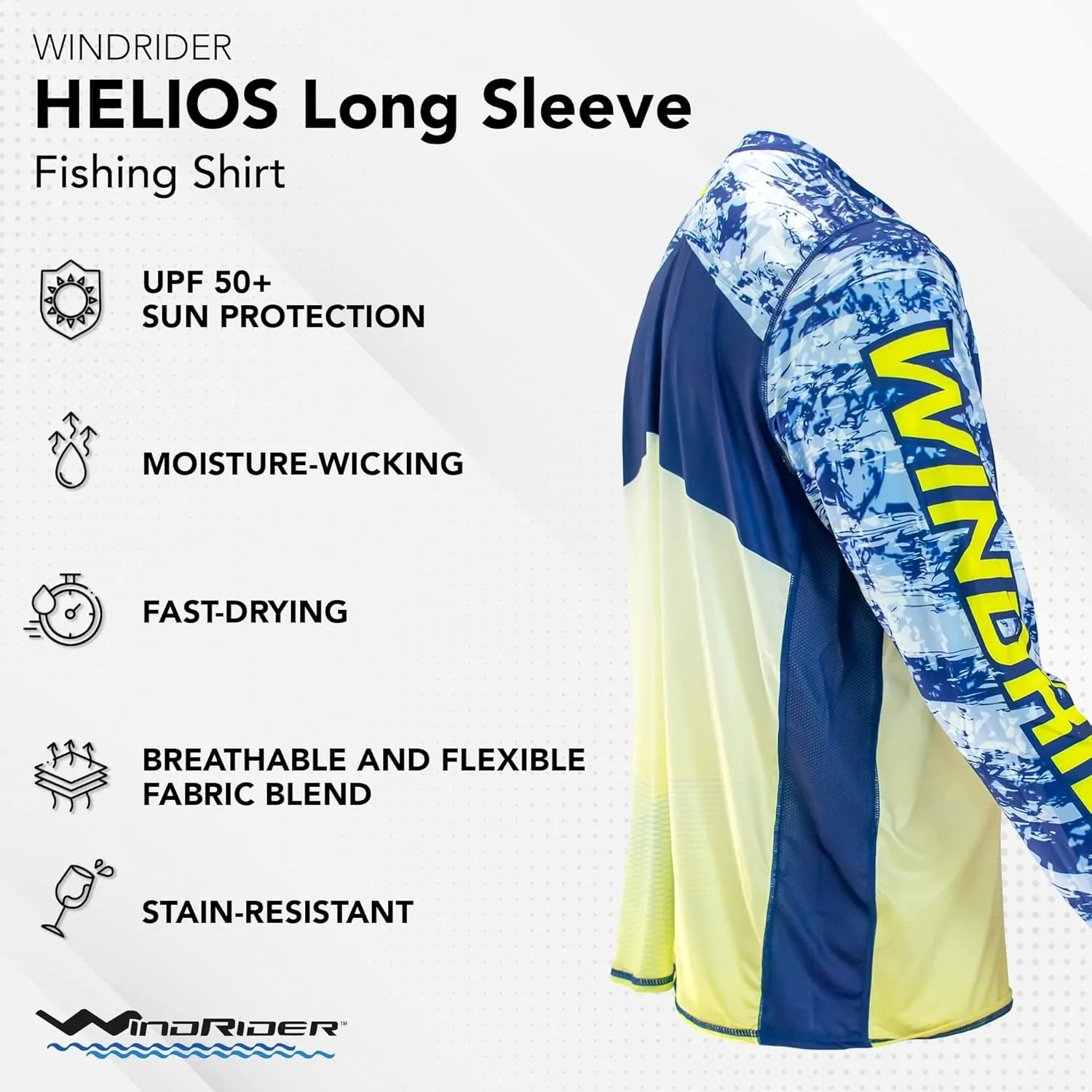WindRider Fishing Shirts for Men – UPF 50  Long Sleeve UV Protection Lightweight, Breathable Rash Guard for Outdoor Use