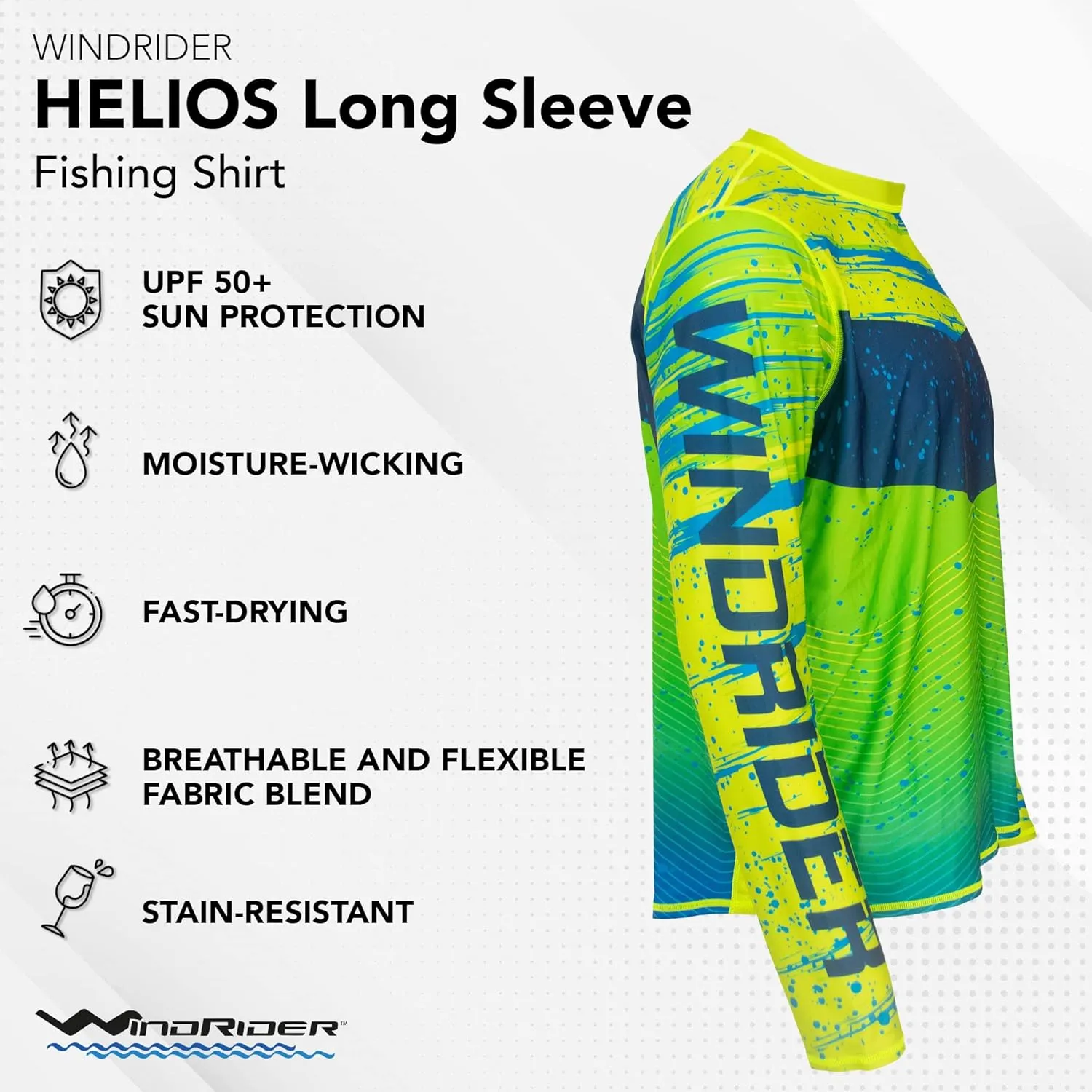 WindRider Fishing Shirts for Men – UPF 50  Long Sleeve UV Protection Lightweight, Breathable Rash Guard for Outdoor Use
