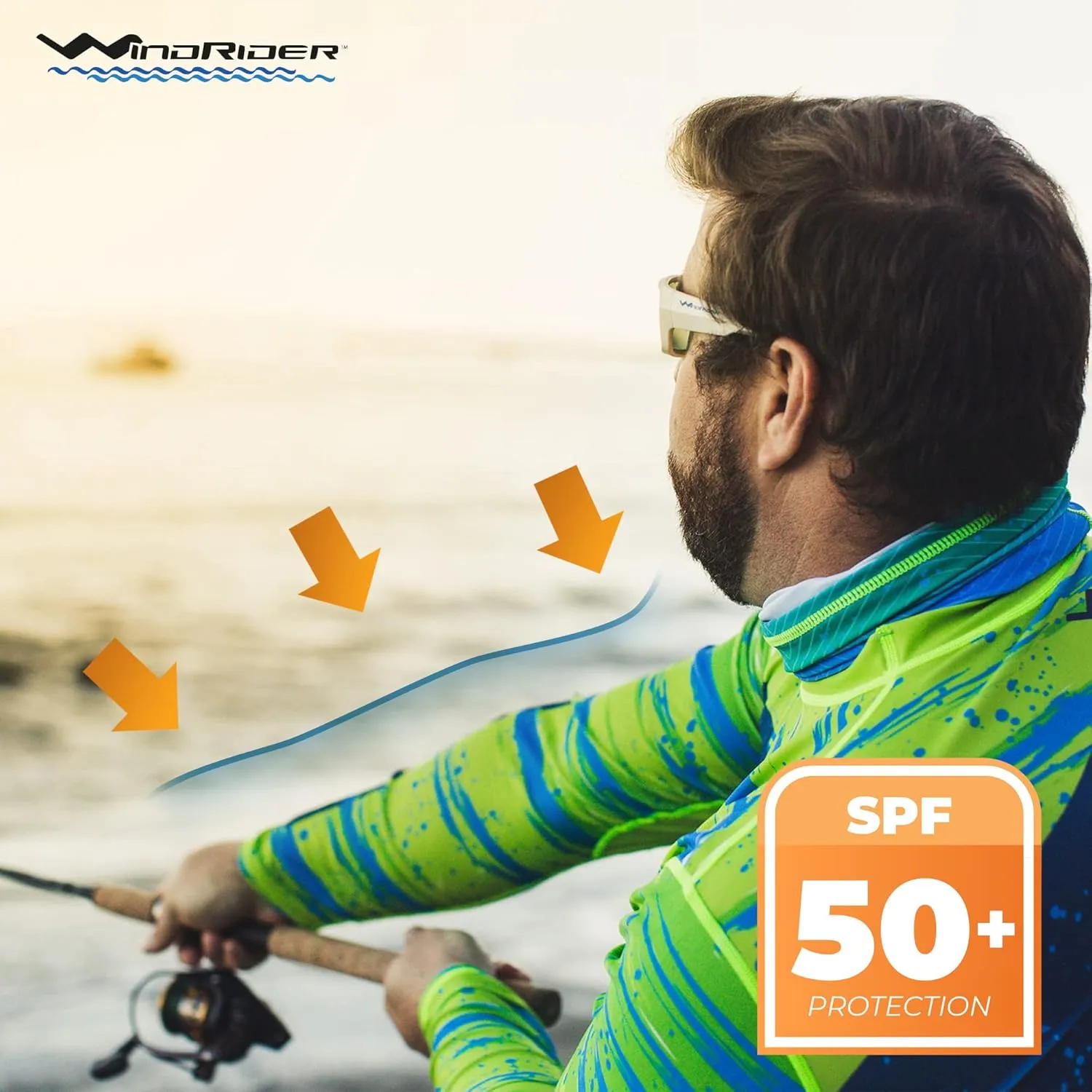 WindRider Fishing Shirts for Men – UPF 50  Long Sleeve UV Protection Lightweight, Breathable Rash Guard for Outdoor Use