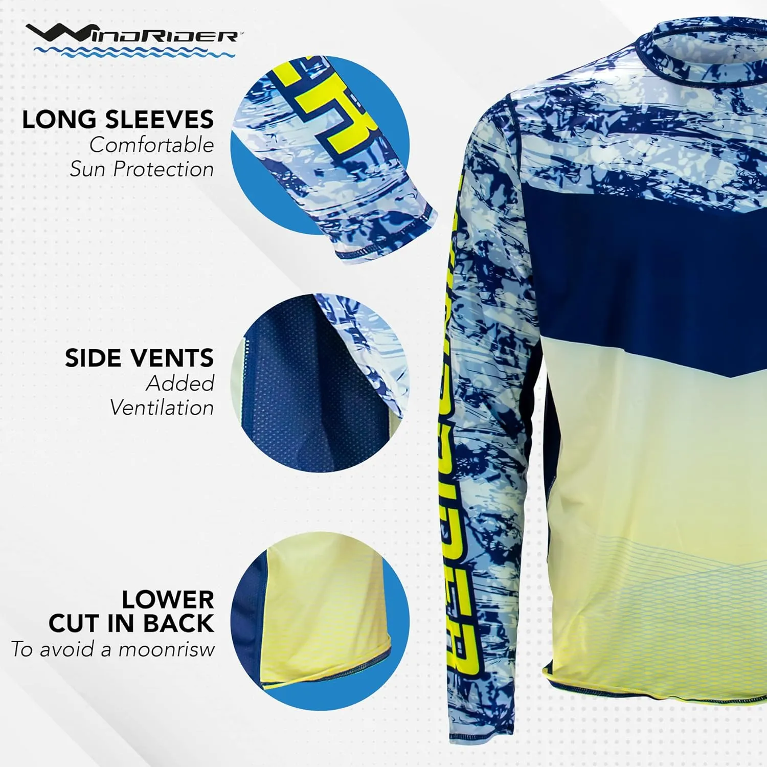 WindRider Fishing Shirts for Men – UPF 50  Long Sleeve UV Protection Lightweight, Breathable Rash Guard for Outdoor Use