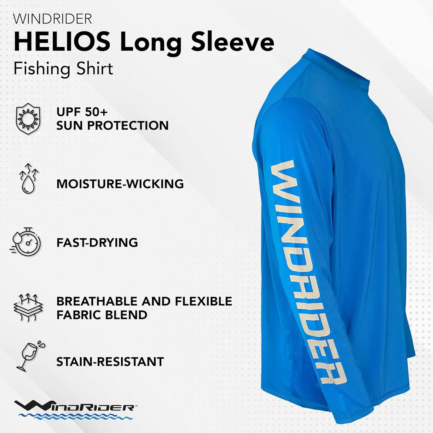 WindRider Fishing Shirts for Men – UPF 50  Long Sleeve UV Protection Lightweight, Breathable Rash Guard for Outdoor Use