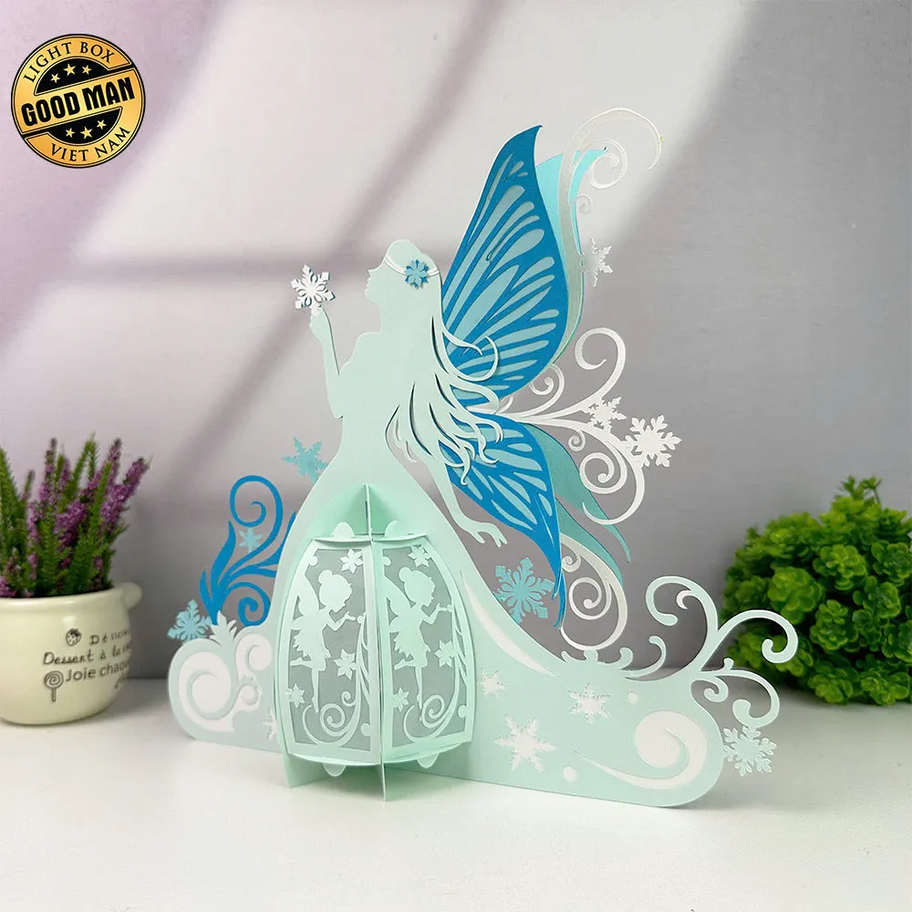 Winter Fairy - 3D Fairy Lantern File - Cricut File 3 - LightBoxGoodMan