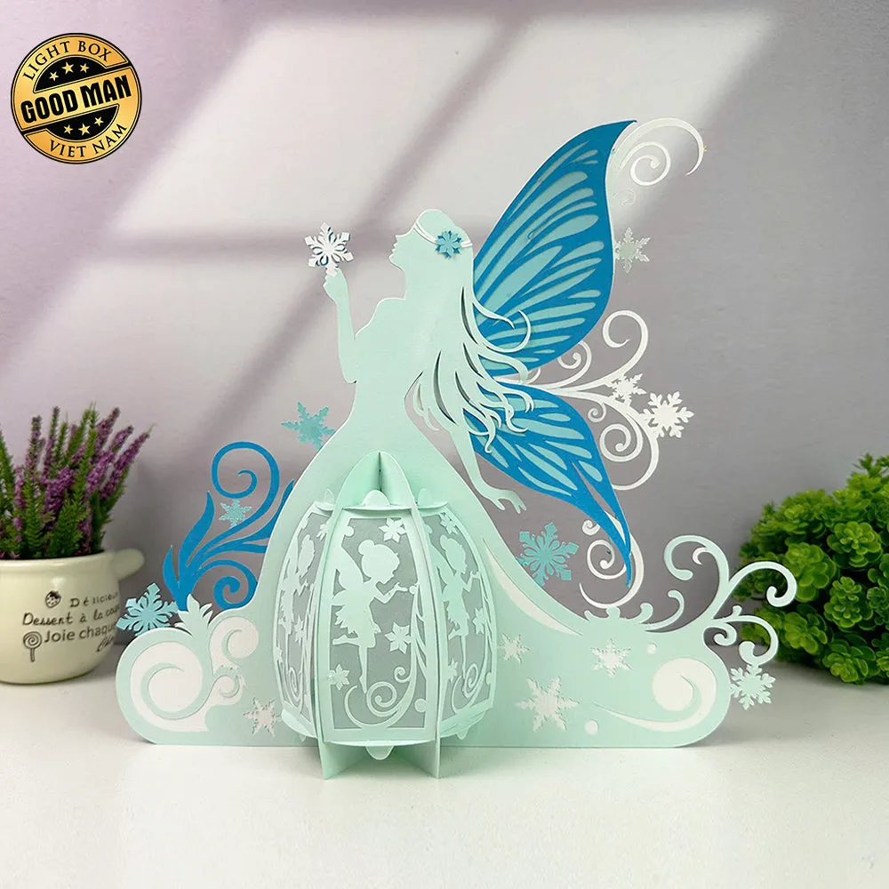 Winter Fairy - 3D Fairy Lantern File - Cricut File 3 - LightBoxGoodMan