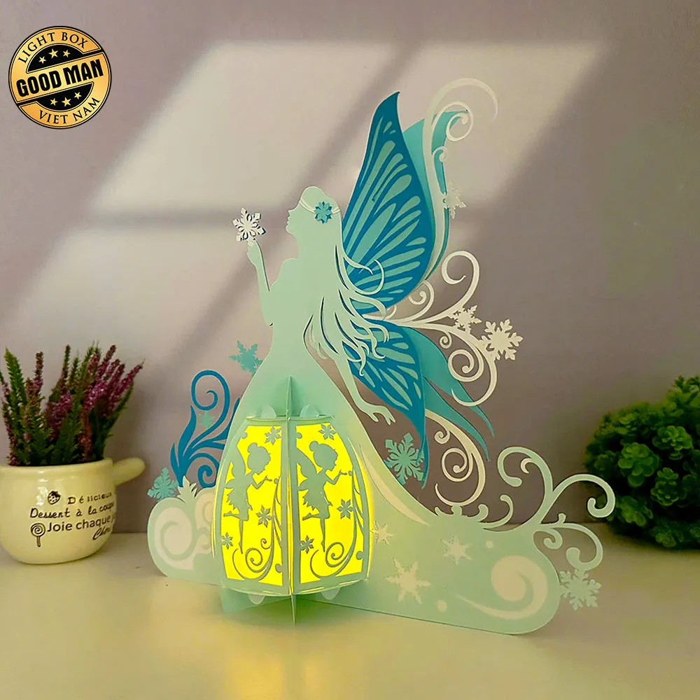 Winter Fairy - 3D Fairy Lantern File - Cricut File 3 - LightBoxGoodMan