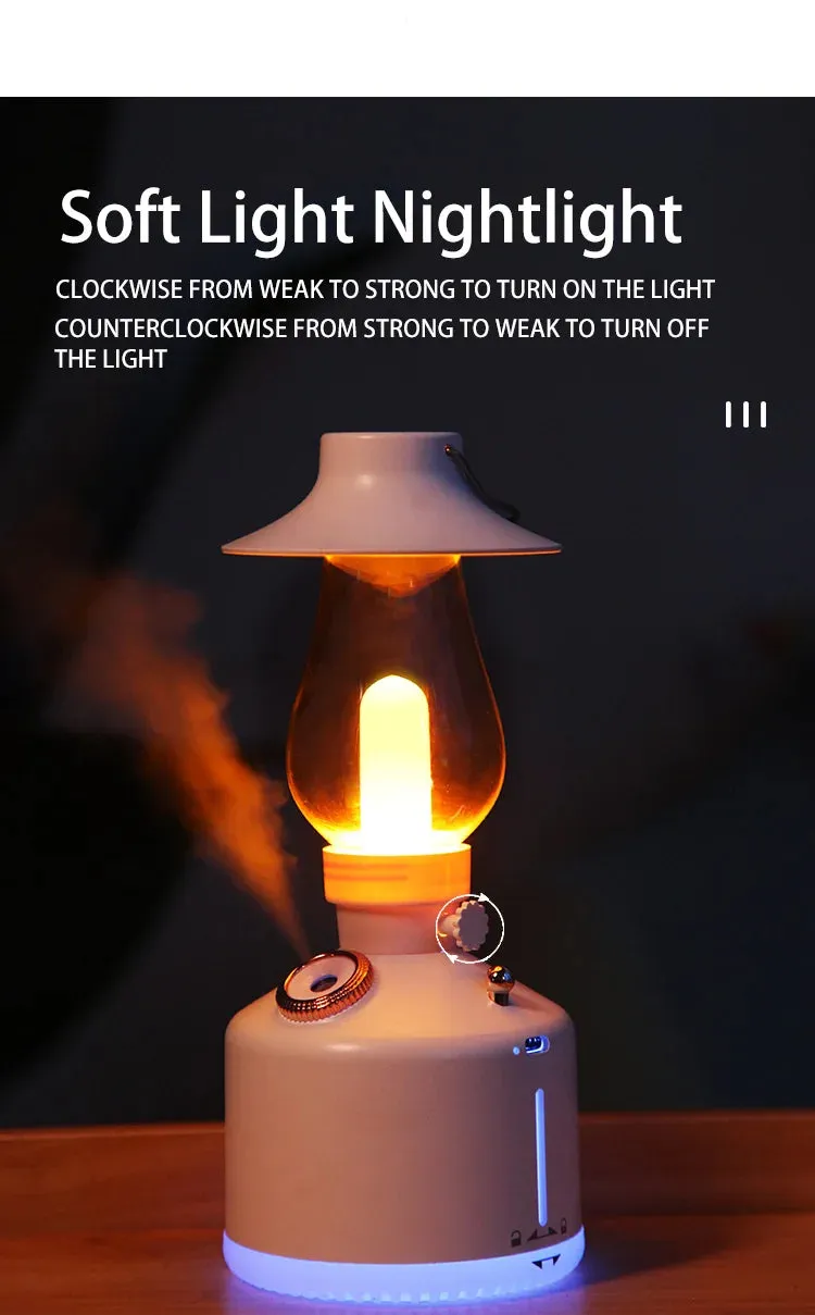 Wireless Air Humidifier & Camping Lamp – USB Rechargeable Aromatherapy Diffuser with LED Light
