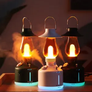 Wireless Air Humidifier & Camping Lamp – USB Rechargeable Aromatherapy Diffuser with LED Light