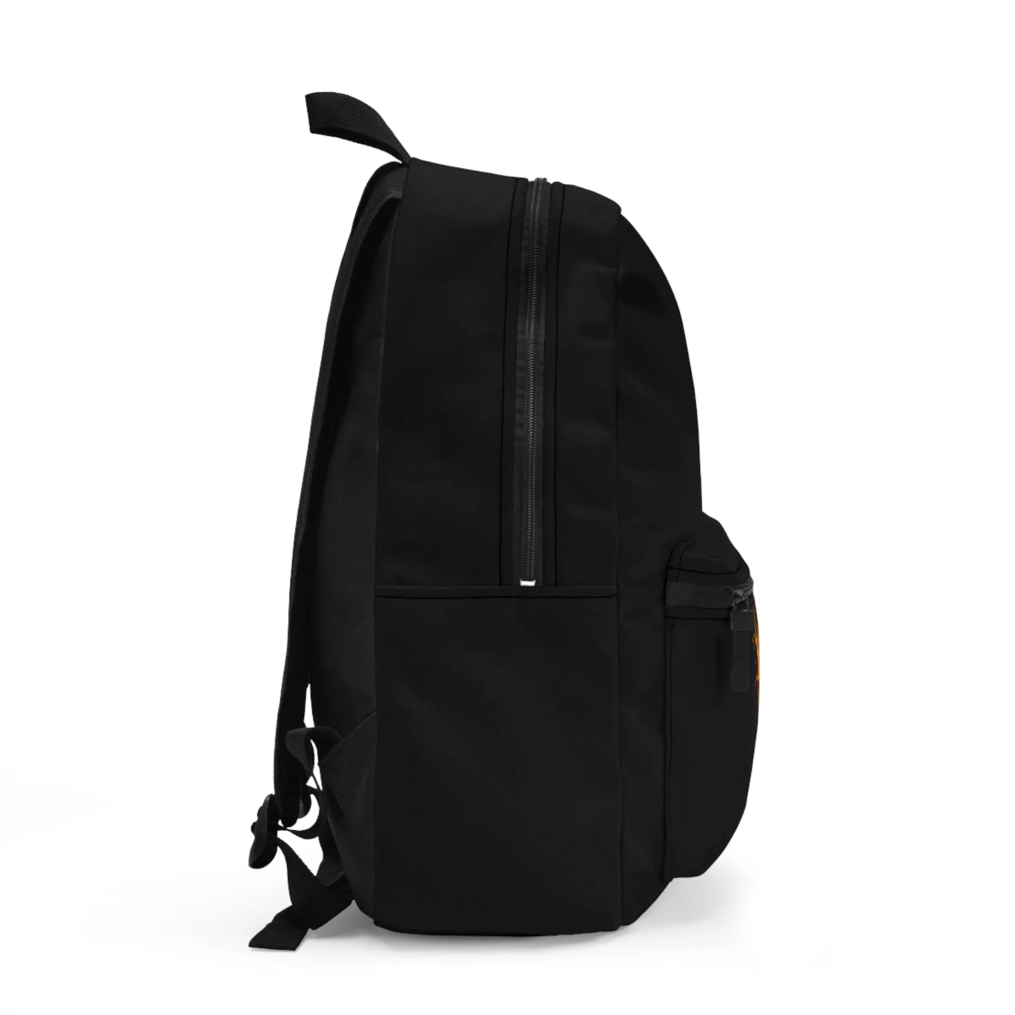 Wolf Design Black Backpack Vibrant Colorful Art Durable Lightweight School Travel Bag