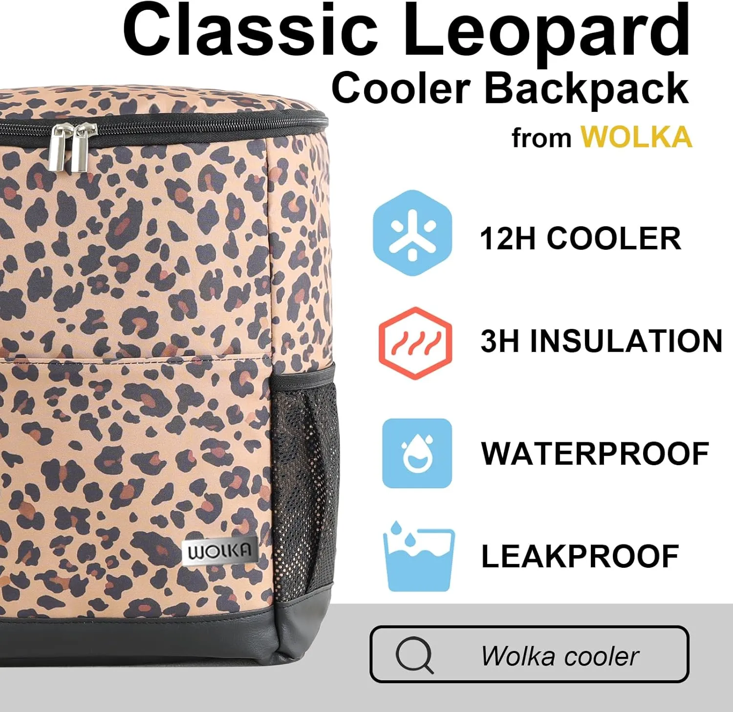 Wolka Cooler Backpack 30 Cans,Portable Backpack Coolers Insulated Leak Proof,Waterproof Soft Sided Cooler Bag for Travel,Beach,Camping,Picnic,Lunch Backpack for Women